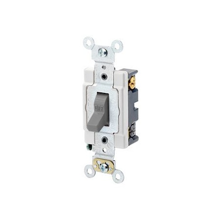 Leviton Toggle Switch, 20 Amp, 120/277 Volt, Gray 1224-SGY