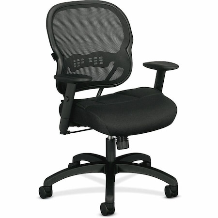 Hon Wave Chair - Black Seat Color - Fabric Seat Material - Black Back Color - Reinforced Resin, Mesh VL712MM10
