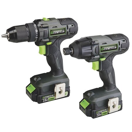 Richpower Genesis G20 Max Drill/Impact Driver Combo Kit, Battery Included, 2 Ah, 20 V, Lithium-Ion GL20DIDKB2