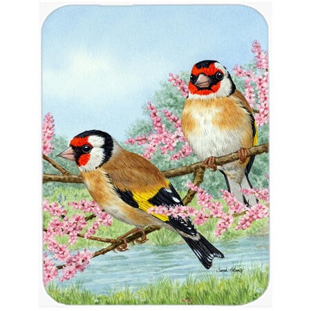 Carolines Treasures European Goldfinches Glass Cutting Board- Large ASA2119LCB