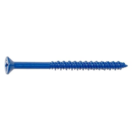 Midwest Fastener Masonry Screw, 3/16" Dia., Flat, 2 3/4 in L, Steel Blue Ruspert M09276