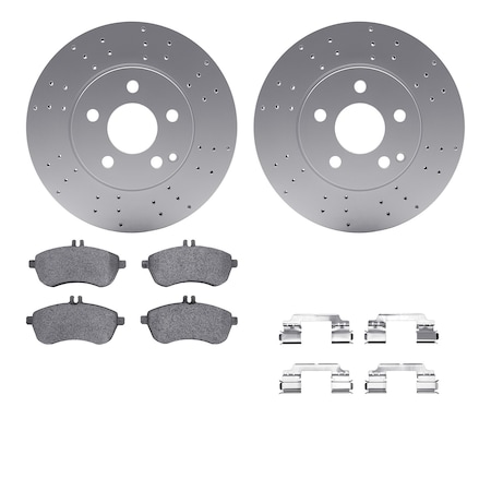 Dynamic Friction Co DFC GEOSPEC Coated Rotors with 5000 Brake Pads - Ceramic and Hardware 4512-63182