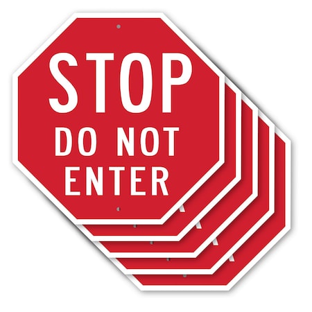 Signmission Stop Do Not Enter, 10 inch X 10 inch, Aluminum Metal Signs, 5PK OC-A-5Pack-10-11