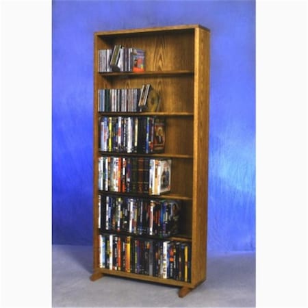 Wood Shed Solid Oak 6 Row Dowel CD-DVD Cabinet Tower WO599566