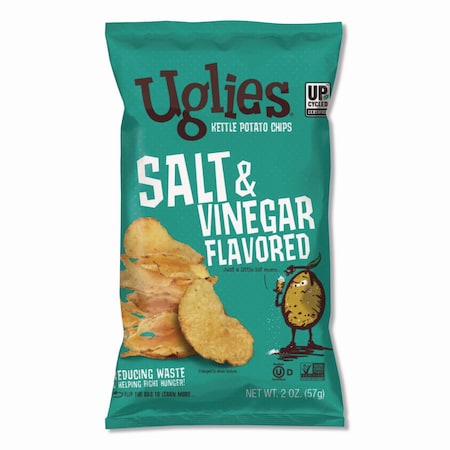 Uglies Kettle Potato Chips, Salt and Vinegar, 2 oz Bags, 24PK DFN26104