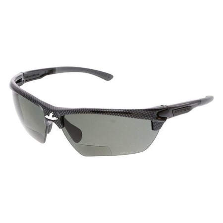 Mcr Safety DM3, Reader Safety Glasses, MAX36 Dual Coating, Gray Lens, Half-Frame DM3H25GZDC