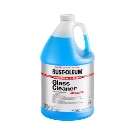 Rust-Oleum Professional Cleaners Liquid Glass Cleaner, 1 gal, Blue, Mild, Bottle, 4 PK 352243