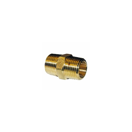 Larsen Supply Co. Pipe Fitting, Hex Nipple, Lead-Free Brass, 1/2-In. MIP 17-8649
