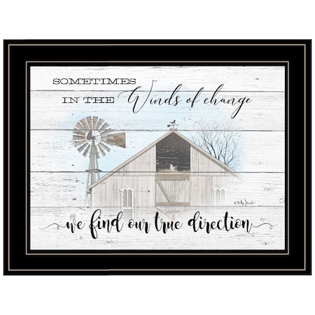 Homeroots Winds Of Change Windmill on the Farm Black Framed Print Wall Art 406374
