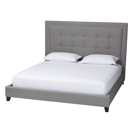 Baxton Studio Hirst Gray Platform Bed- King Size 106-5290