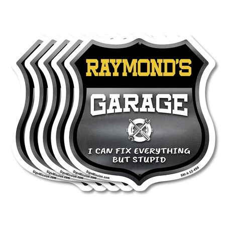 Signmission Raymond's Garage I Can Fix Everything But Stupid, 12 inch X 12 inch, Aluminum Metal Sign, 5PK SHI-A-5Pack-12-490-RAYMOND