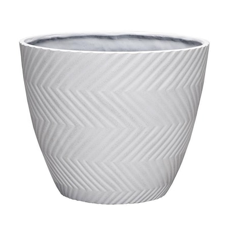 L&G 13 in. H X 16 in. D Polyresin Yuma Planter White PVI7916TWI