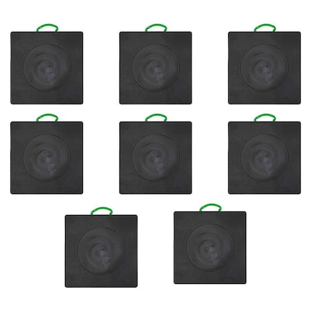 Mytee Products 24 inx24 inx2 in Heavy Duty Outrigger Pad for RV with Recessed Radius Black, 8PK ORP-242420-RRx8