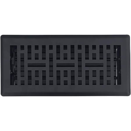 Sierra Grates 4 in. H X 12 in. W Powder Coat Steel, Textured Black Floor Register MTR412-BLK