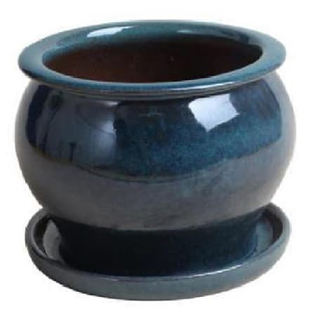 Trendspot 4 in. Studio Pot, Drip Blue 227359