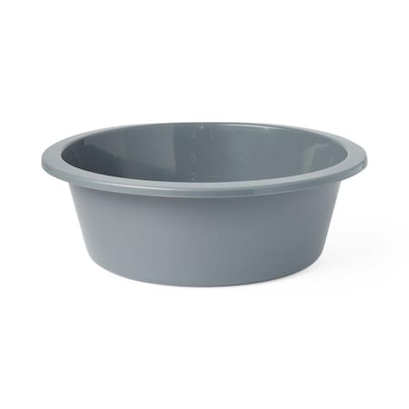 Medline Round Plastic Washbasin, Graphite, 4.25in x 10.75in, 5 qt., 50PK DYND80317