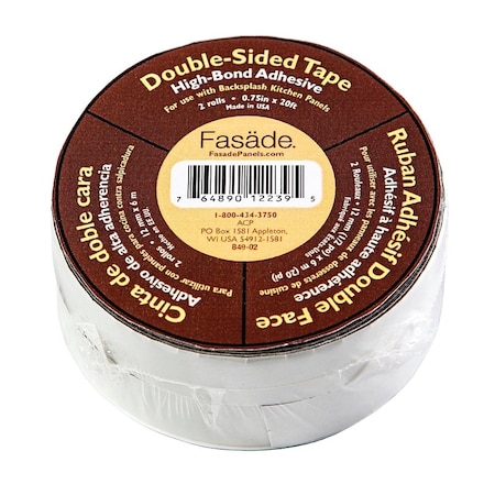Acp Backsplash Tape, 40 ft L, 1-1/2 in W, Clear D4902