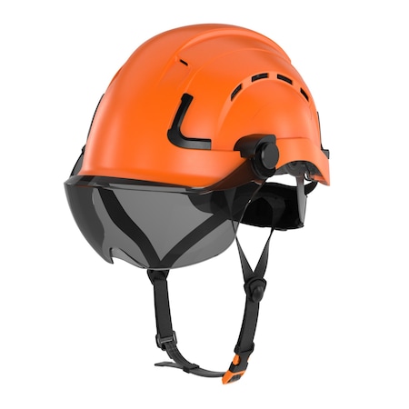 Defender Safety H2-CH Safety Helmet w/ Tinted Visor - Type 2 Class C, ANSI Z89 and EN12492 rated, Orange H2-CH-05DV