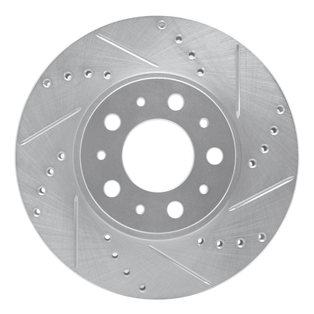 Dynamic Friction Co DFC Brake Rotor - Drilled and Slotted - Silver 631-27018R