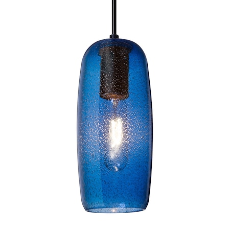 Besa Lighting Besa Pinot 9 Pendant, Blue Bubble, Black Finish, 1x 60W MAX E26 Base 1JT-PINOT9BL-BK