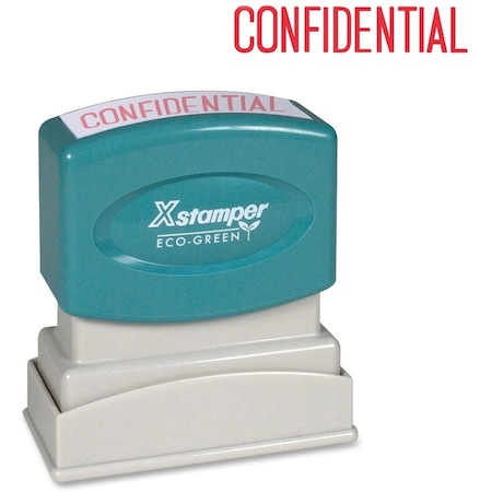 Shachihata Xstamper Pre-Inked Message Stamp, CONFIDENTIAL, 1-5/8" x 1/2", Red 1130