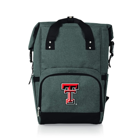 Picnic Time Family Of Brands NCAA Texas Tech Red Raiders On The Go Roll-Top Backpack CoolerHeathered Gray 616-00-105-576-0