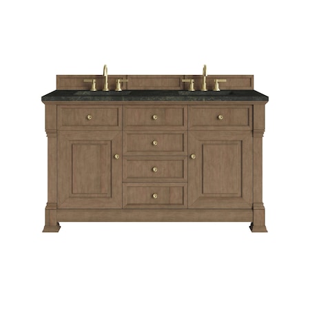 James Martin Vanities Brookfield 60" Double Vanity, Pecan, w/ 3 CM Phantome Eclos Top 547-V60D-PCN-3PHT
