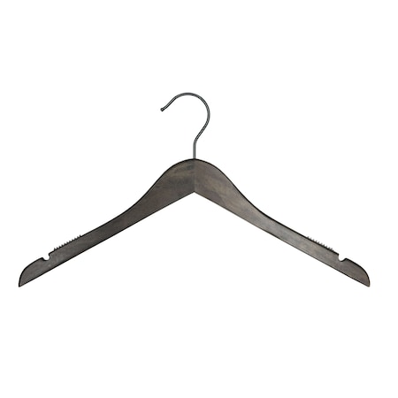 Nahanco 17in Low Gloss Espresso Wooden Shirt Hanger, 100PK 20717