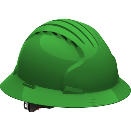 Jsp Vented, Full Brim Hard Hat w/HDPE Shell, 6-Point Polyester Suspension and Wheel Ratchet Adj. 280-EV6161V-30