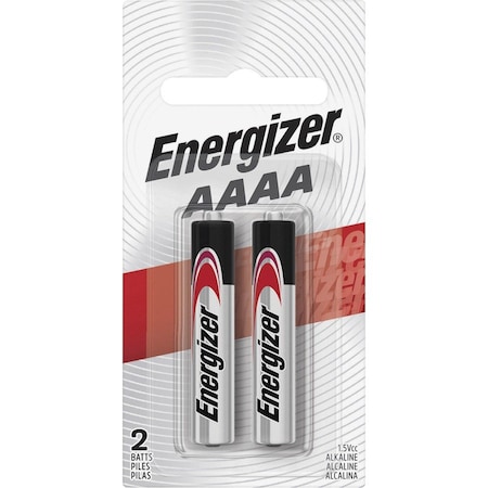 Energizer Max Alkaline Battery, AAAA 1.5V DC 2 PK E96BP-2