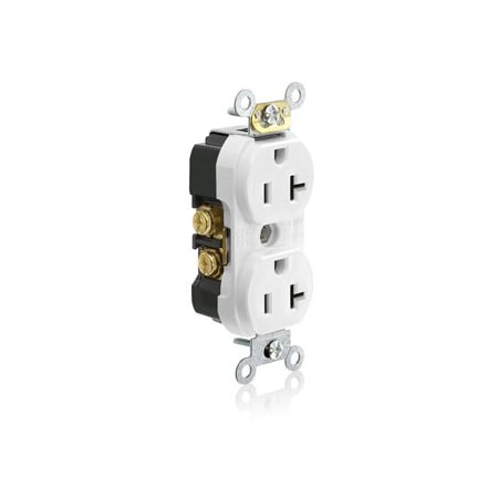 Leviton Commercial Grade Tamper-Resistant Duplex Receptacle, 20 Amp, 125 Volt TBR20-W
