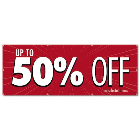 Signmission 50% Off, 36 Inch, Banner B-96-30335