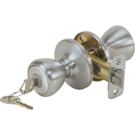 Kwikset Tylo Satin Chrome Keyed Entry Door Knob 400T26D6ALRCSV1