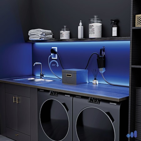 Maximm 15 Ft. 16/3 Black 1-Outlet 360 Deg. Rotating Plug Extension Cord with Lighted Hook ADW-360-S215-BH