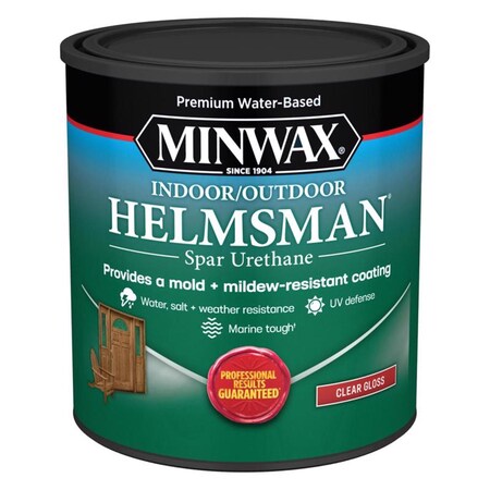 Minwax Helmsman Gloss Clear Water-Based Spar Urethane 1 qt 640500444