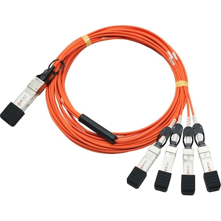 Enet Cisco QSFP-4X10G-AOC7M Compatible 40G QSFP+ to (4) SFP+ Active Optical (AOC) Breakout Cable 7m QSFP-4X10G-AOC7M-ENC
