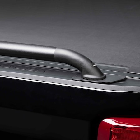 Putco Bed Rails, Direct Fit; Stake Pocket Mount; Powder Coated; Black; Stainless Steel With Injection 78860
