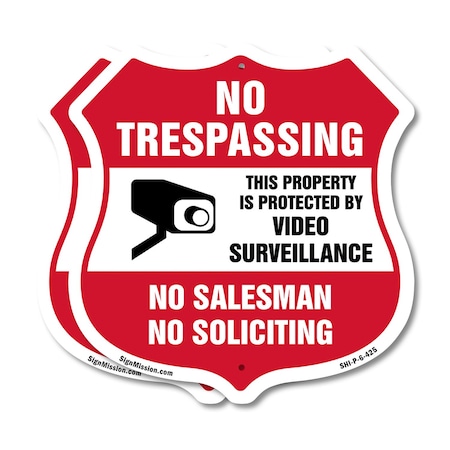 Signmission No Trespassing Sign This Property Is Pro, 6 inch X 6 inch, Plastic Sign, 2PK SHI-P-2PACK-6-425
