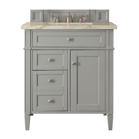 James Martin Vanities Brittany 30" Single Vanity, Urban Gray, w/ 3 CM Tajnar Eclos Top 650-V30-UGR-3TJR