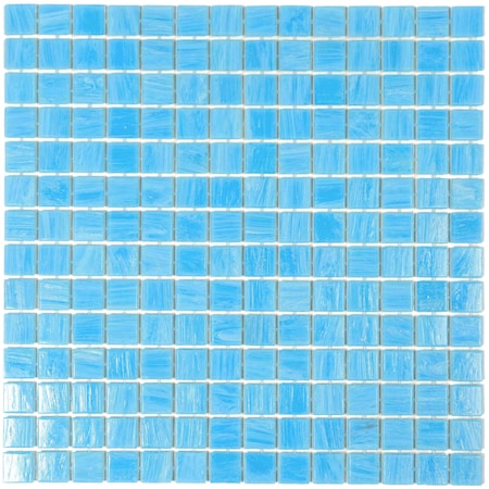 Apollo Tile Celestial 12 in. x 12 in. Glossy Sky Blue Glass Mosaic Wall and Floor Tile 20 sq. ft./case, 20PK APLST88BL528A