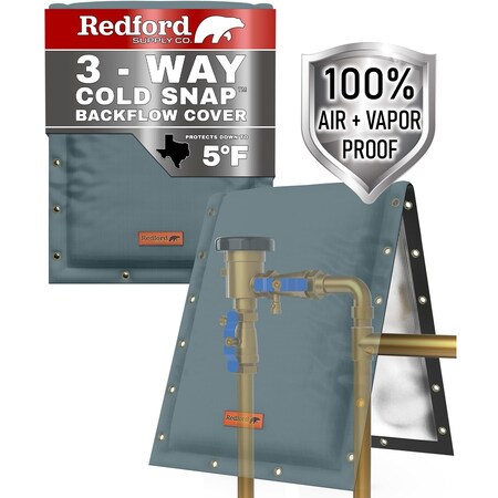 Redford Supply Co. 14"W x 18"H, Gray - 3 Way Opening Custom Backflow Preventer Cover, Pipe Cover, Sprinkler Valve Cover B08NWBXPQJ