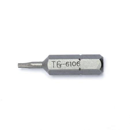 Genius Tools 1/4in Hex Shank, T-6 Star Screwdriver Bit 30mmL 6106