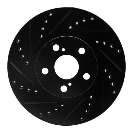 Dynamic Friction Co DFC Brake Rotor - Drilled and Slotted - Black 633-76068L