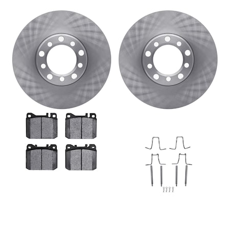 Dynamic Friction Co DFC Rotors with EURO 5000 Ceramic Brake Pads includes Hardware 6612-63075