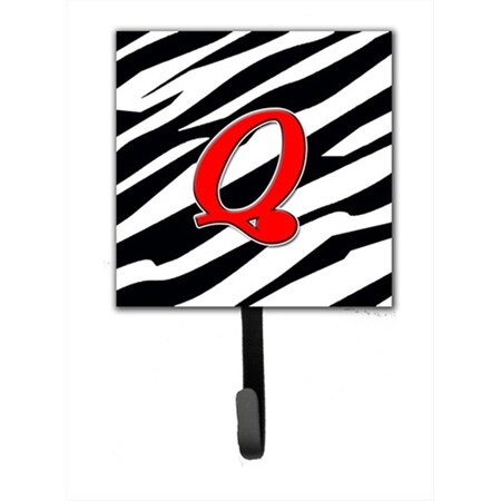 Carolines Treasures Letter Q Initial Monogram - Zebra Red Leash Holder Or Key Hook CJ1024-QSH4