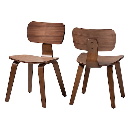 Baxton Studio Billie Wood 2-Piece Dining Chair Set 268-2PC-14655-ZORO
