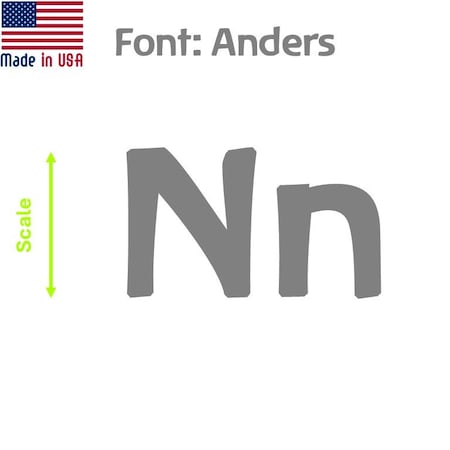 Aacc Self-Adhesive Vinyl Letter: N, Scale: 18 in. Color: Gray Font: Anders by, 12PK AACC-Anders-UN-Gray-I18x12
