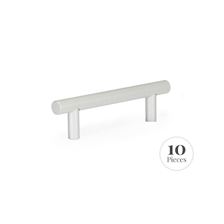 Kingston Brass 10-Pack Cabinet Knurled Pull for Bathroom, 96 mm, Brushed Nickel RK30609BN