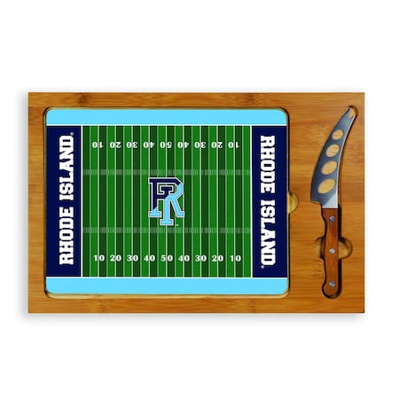 Picnic Time Family Of Brands NCAA Rhode Island Rams Icon Glass Top Cutting Board & Knife Set 910-00-505-934-0