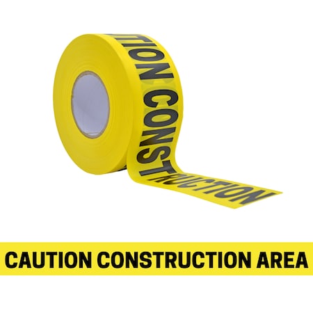 Wod Tape Barricade Tape, Black and Yellow, 3 inch Wide x Polyethylene, 3 mil WOD BRC-CCA-03000-8-1000-BY